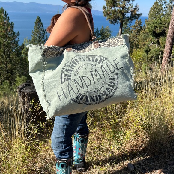 Myra Bag Handbags - ✈️green New Handmade  XL Canvas Weekender Myra Bag Duffel GYM travel tote